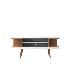 Aketi 53" TV Stand - White Gloss/Maple Cream