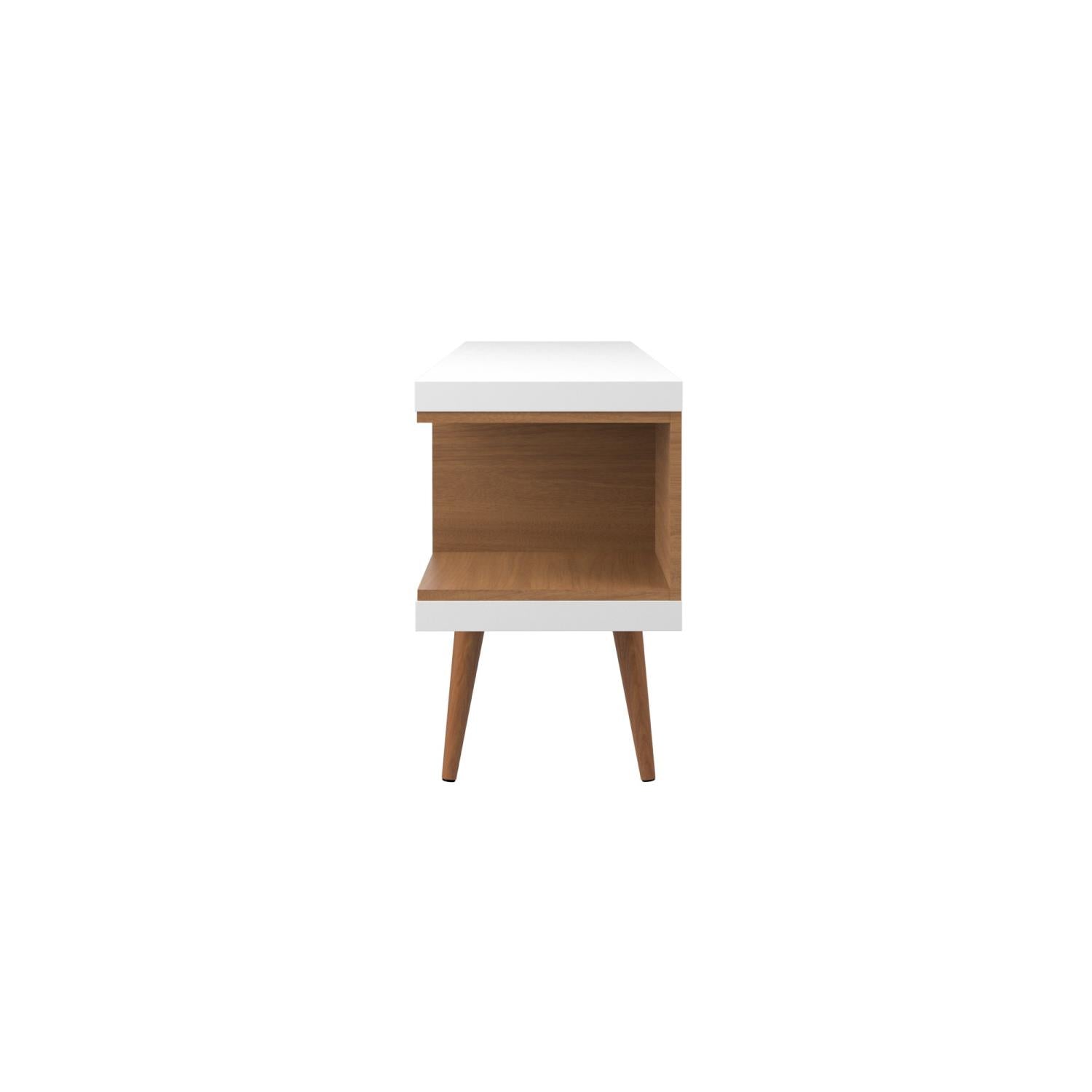 Aketi 53" TV Stand - White Gloss/Maple Cream