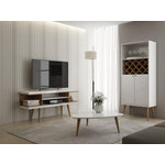 Aketi 53" TV Stand - White Gloss/Maple Cream