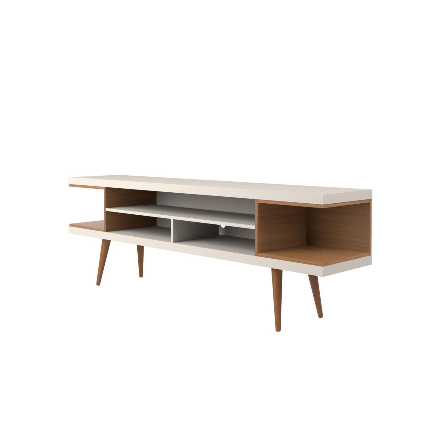 Aketi 70" TV Stand - Off White/ Maple Cream