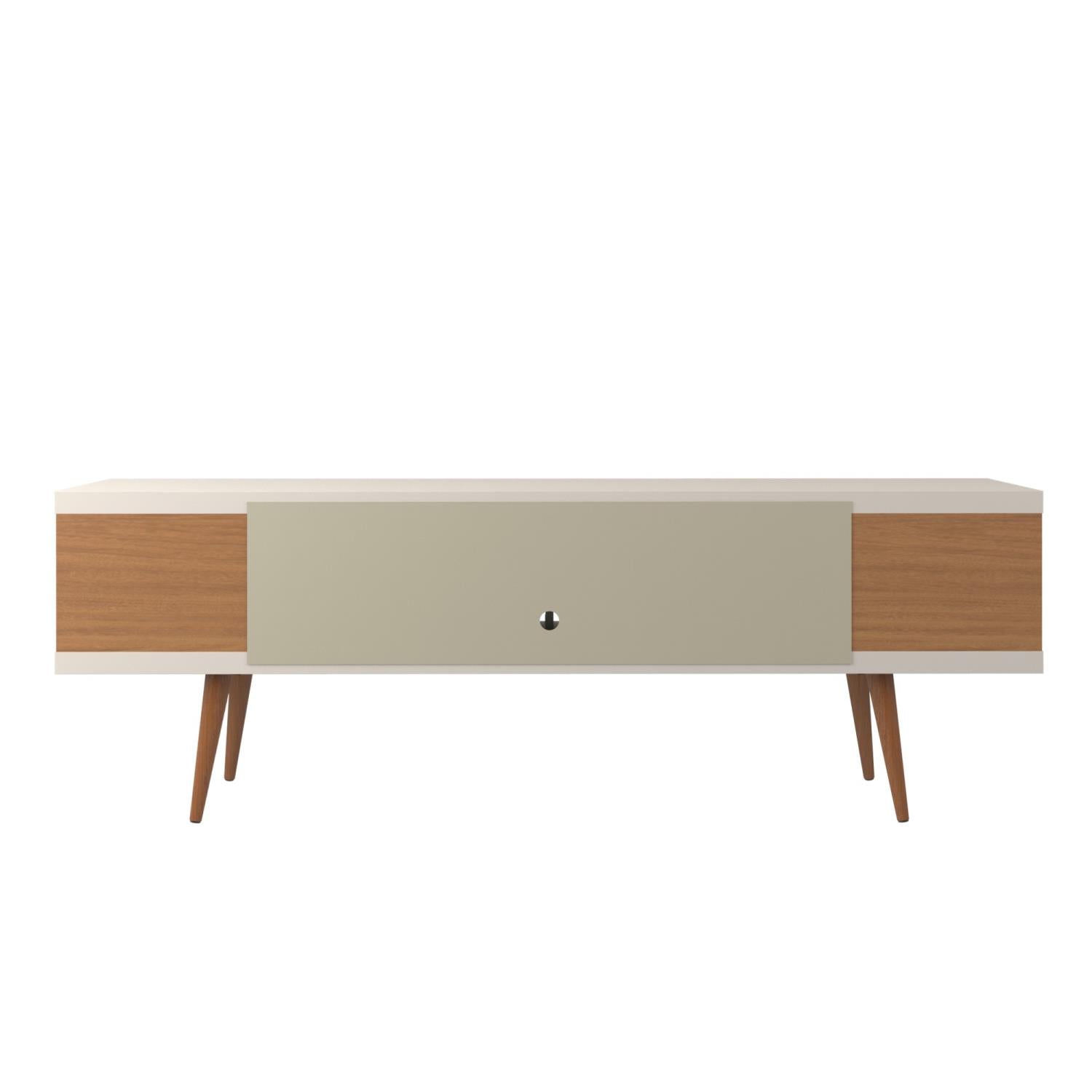 Aketi 70" TV Stand - Off White/ Maple Cream