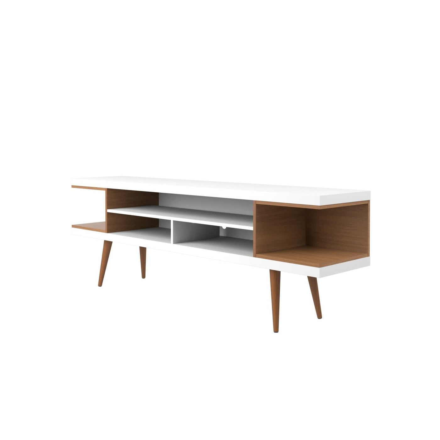 Aketi 70" TV Stand - White/Maple Cream