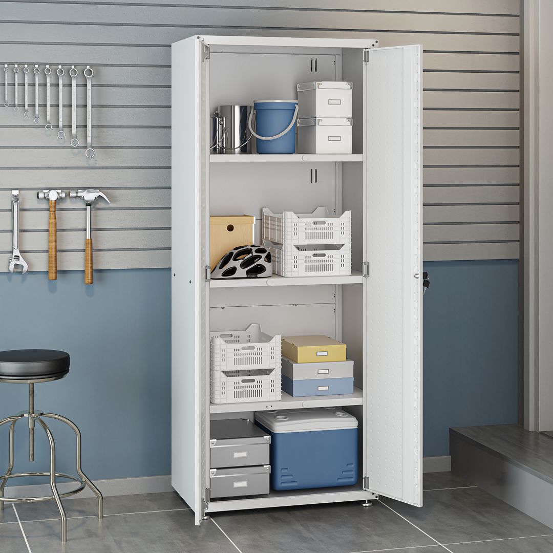 Maximus Tall Garage Cabinet - White