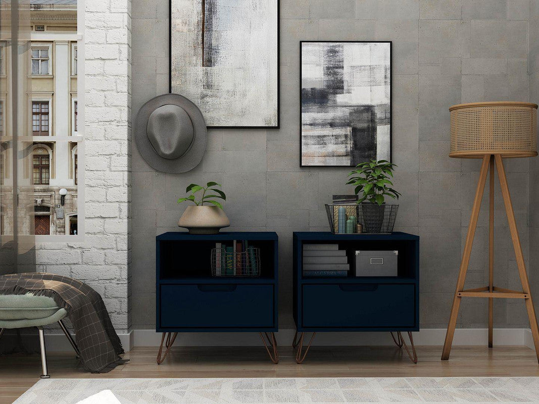 Nuuk I Night Table Set of 2 - Midnight Blue