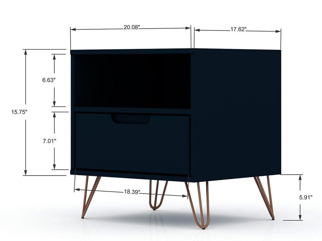 Nuuk I Night Table Set of 2 - Midnight Blue