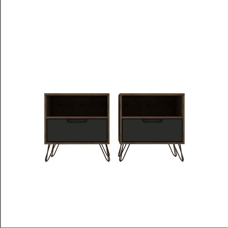 Nuuk I Night Table Set of 2 - Nature/Textured Grey