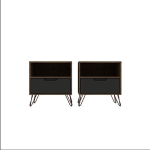 Nuuk I Night Table Set of 2 - Nature/Textured Grey