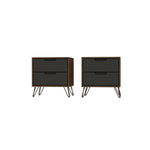 Nuuk II Night Table Set of 2 - Nature/Textured Grey