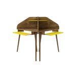Gatutca Cubicle Section Desk with Keyboard Shelf Set of 2 - Rustic Brown/Yellow