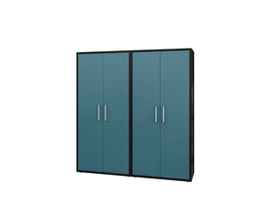 Lunde Storage Cabinet - Matte Black/Aqua Blue - Set of 2