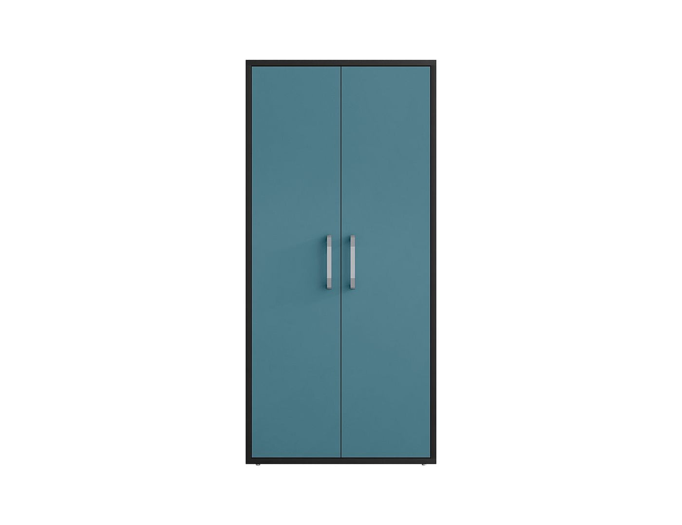 Lunde Storage Cabinet - Matte Black/Aqua Blue - Set of 2