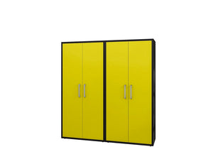 Lunde Storage Cabinet - Matte Black/Yellow - Set of 2