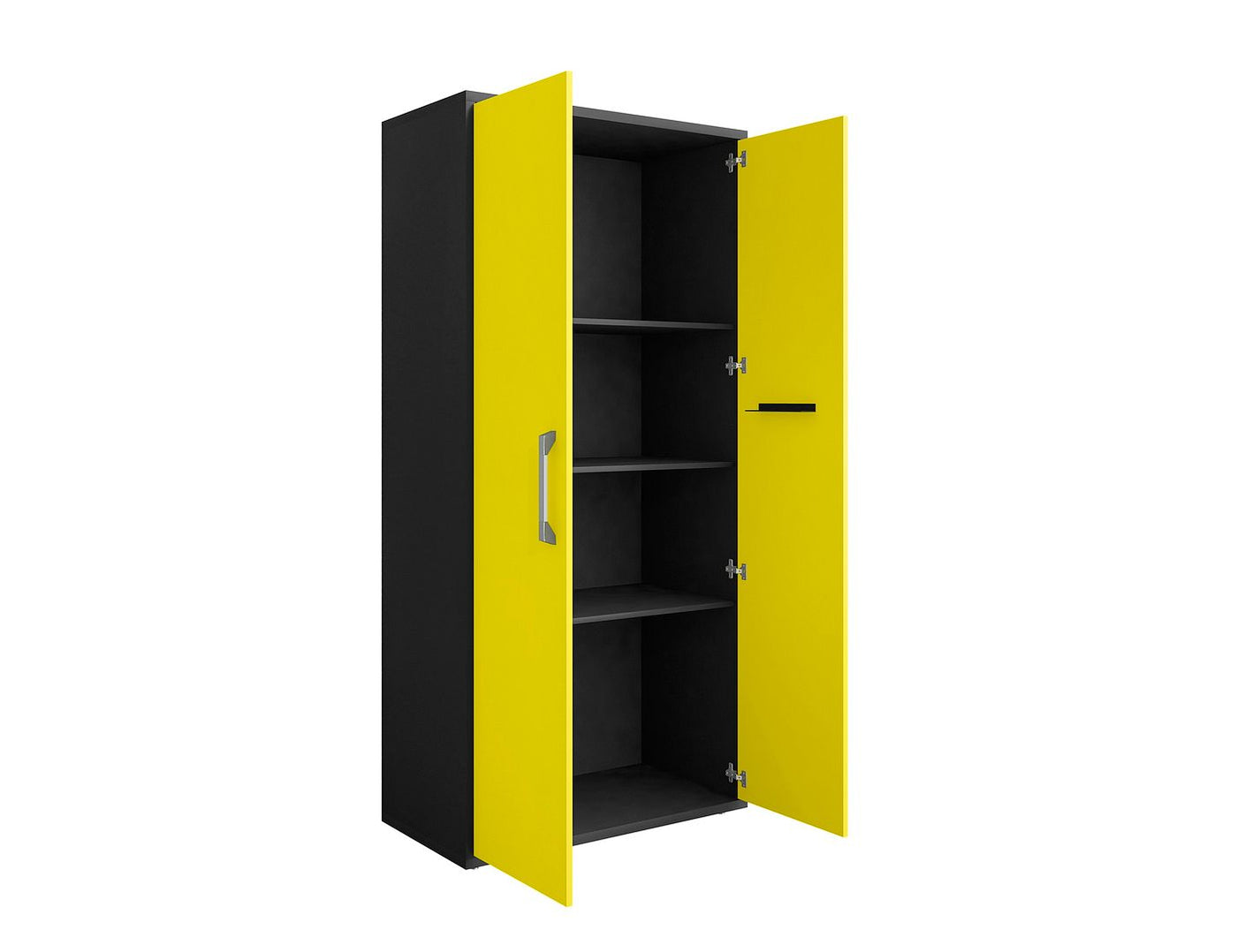 Lunde Storage Cabinet - Matte Black/Yellow - Set of 2