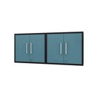 Lunde Floating Garage Cabinet - Matte Black/Aqua Blue - Set of 2