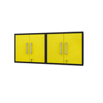 Lunde Floating Garage Cabinet - Matte Black/Yellow - Set of 2