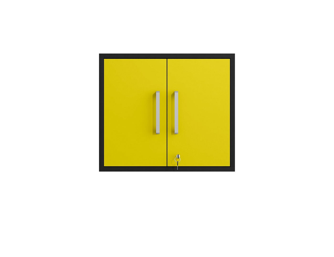 Lunde Floating Garage Cabinet - Matte Black/Yellow - Set of 2