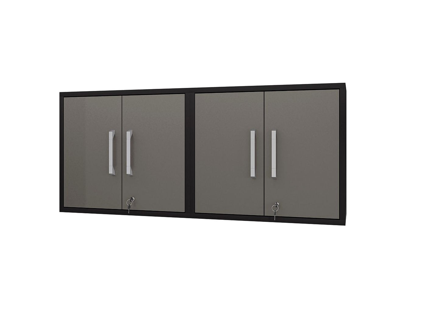 Lunde Floating Garage Cabinet - Matte Black/Grey - Set of 2