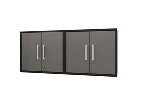 Lunde Floating Garage Cabinet - Matte Black/Grey - Set of 2