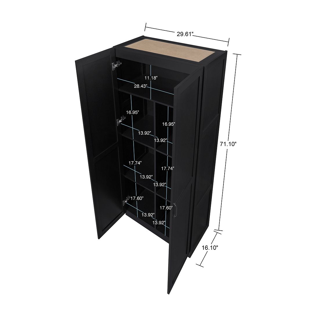 Klinte Storage Closet - Black - Set of 2