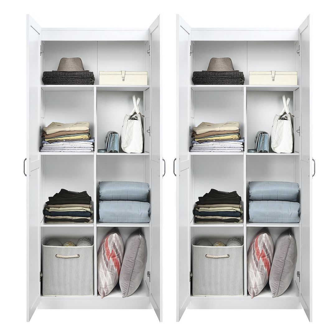 Klinte Storage Closet - White - Set of 2