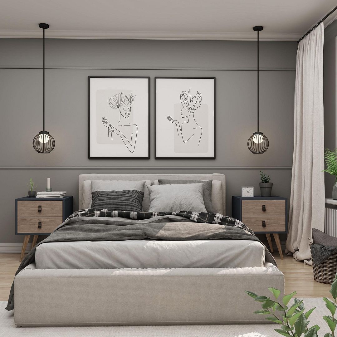 Torsted Nightstand - Blue/Nature - Set of 2