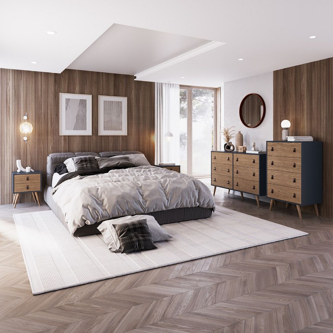 Torsted Nightstand - Blue/Nature - Set of 2