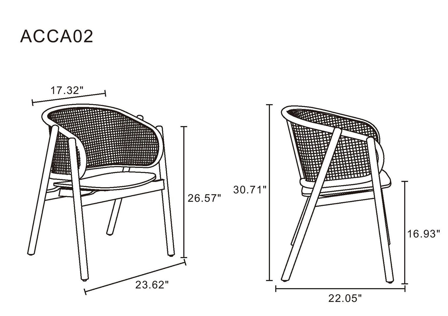 Koldby Armchair - Black/Natural Cane - Set of 2