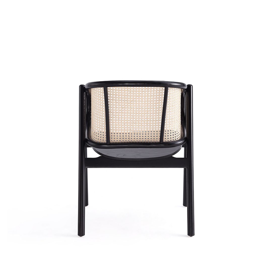 Koldby Armchair - Black/Natural Cane - Set of 2