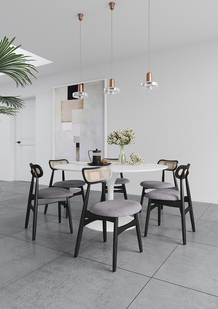 Oliver Dining Chair - Black/Grey - Set of 4
