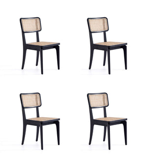 Stensby Dining Chair - Black/Natural Cane - Set of 4