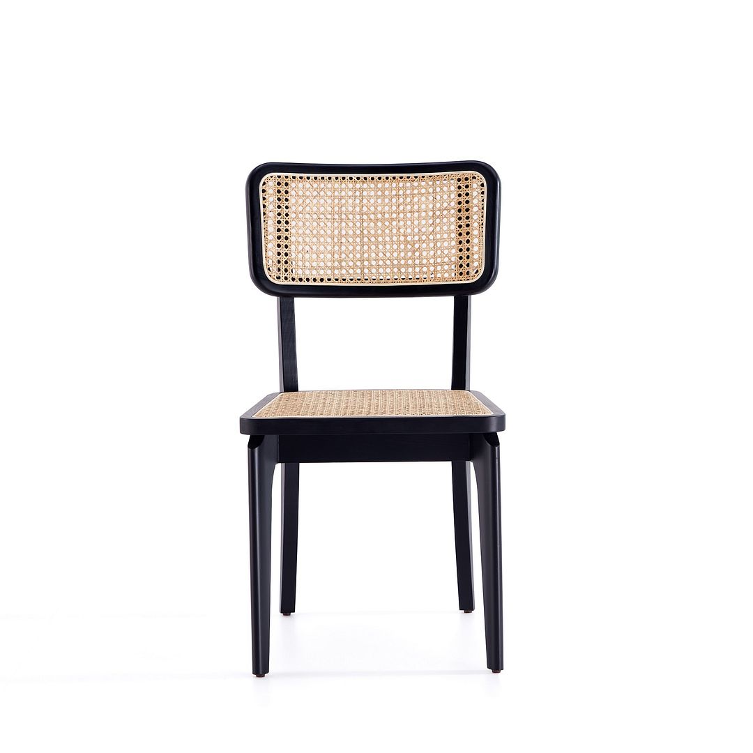 Stensby Dining Chair - Black/Natural Cane - Set of 4