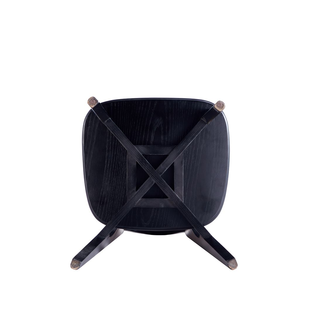 Koldby Round Dining Chair - Black/Natural Cane - Set of 4