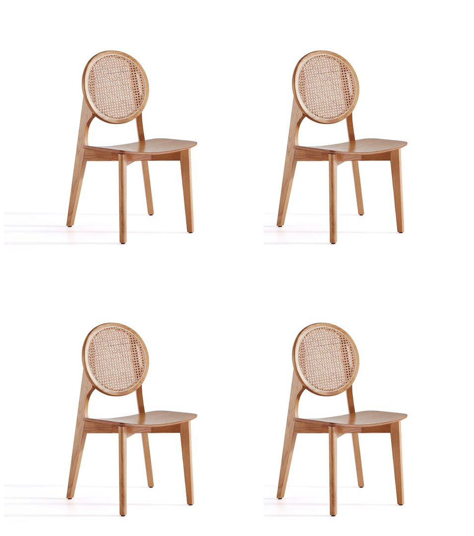 Koldby Round Dining Chair - Nature Cane - Set of 4