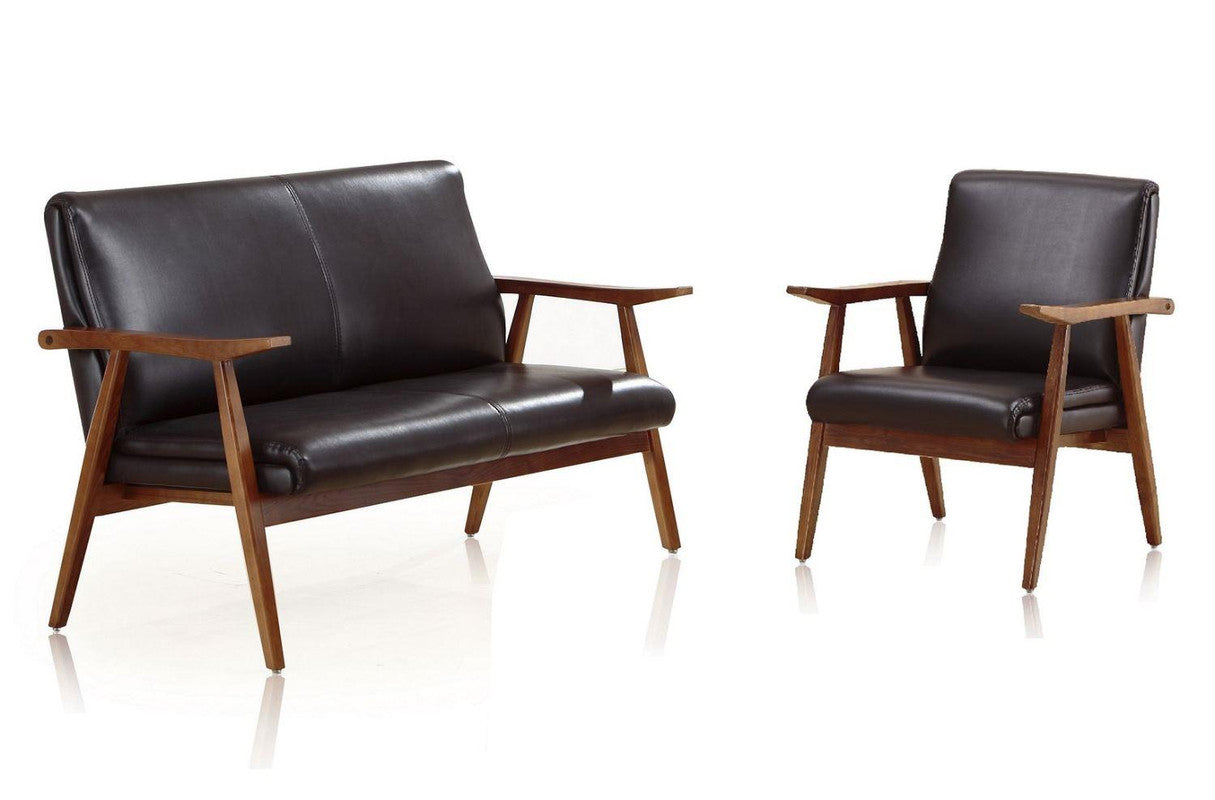 Ouidah Loveseat and Armchair Set - Black