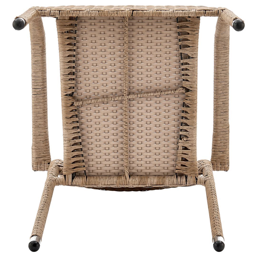 Nueces Stackable Outdoor Dining Chair - Set of 2 - Nature Tan Weave