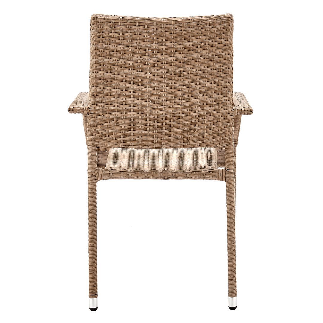 Nueces Stackable Outdoor Dining Chair - Set of 2 - Nature Tan Weave