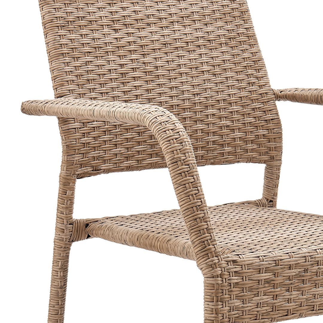 Nueces Stackable Outdoor Dining Chair - Set of 2 - Nature Tan Weave