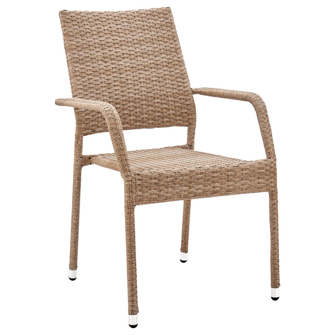 Nueces Stackable Outdoor Dining Chair - Set of 2 - Nature Tan Weave