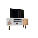 Lekedi 53" TV Stand - White/3D Brown Print