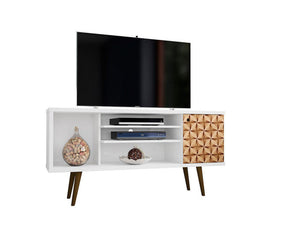 Lekedi 53" TV Stand - White/3D Brown Print