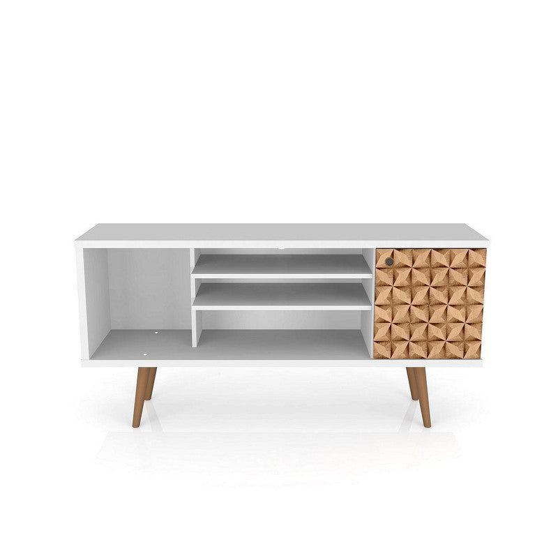 Lekedi 53" TV Stand - White/3D Brown Print