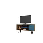 Lekedi 53" TV Stand - Rustic Brown/Aqua Blue