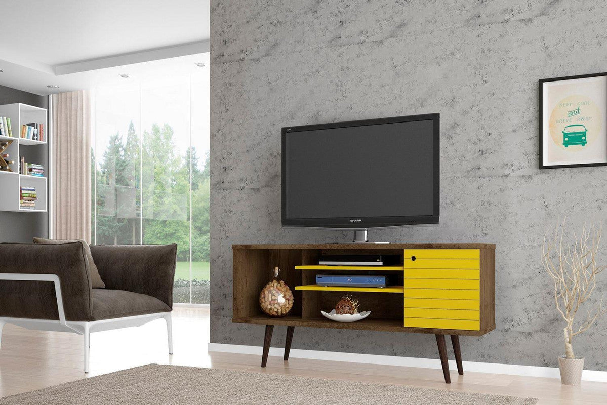 Lekedi 53" TV Stand - Rustic Brown/Yellow