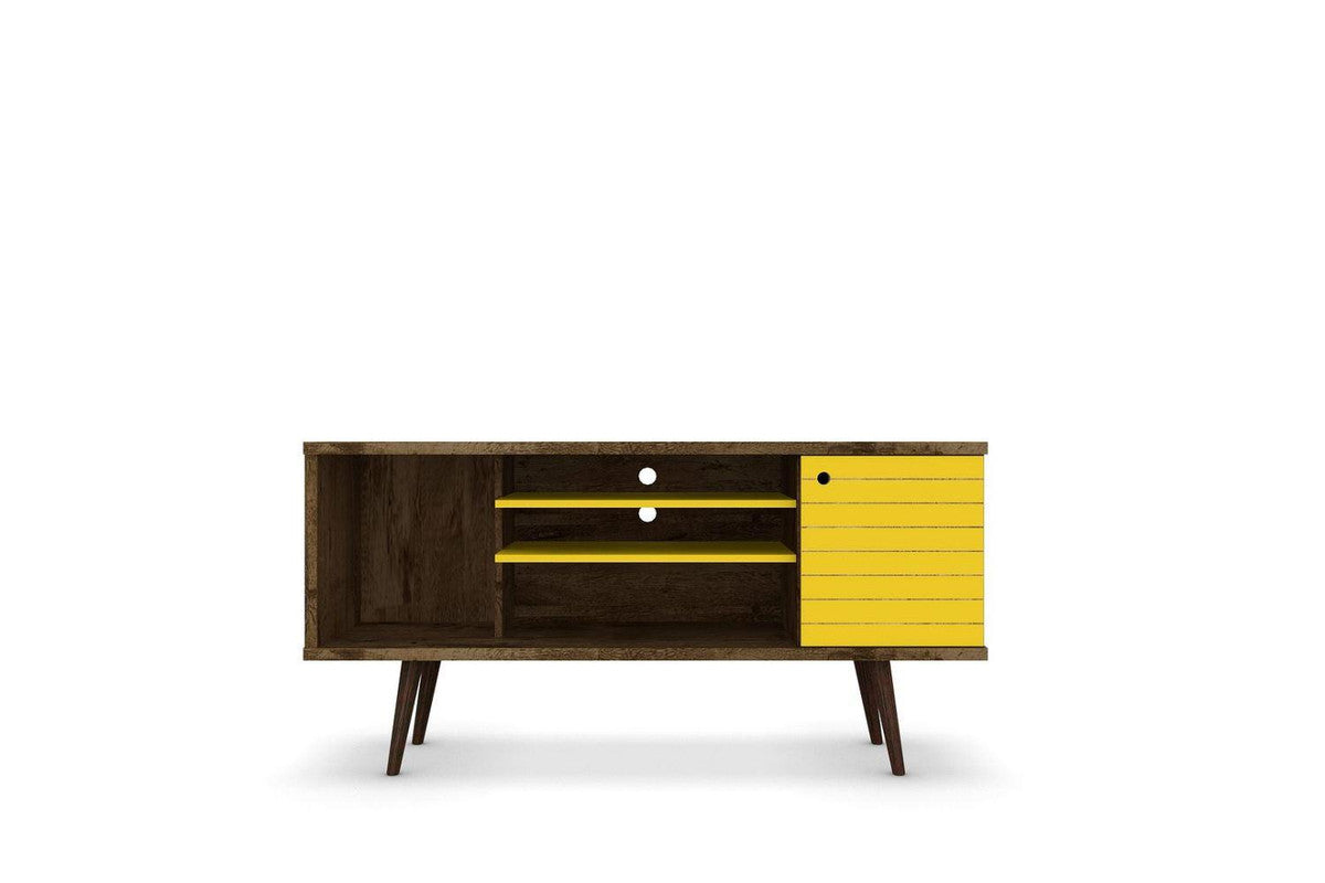 Lekedi 53" TV Stand - Rustic Brown/Yellow