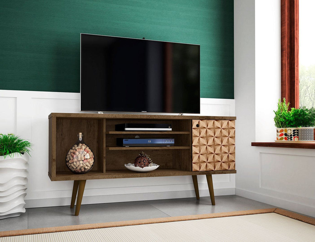 Lekedi 53" TV Stand - Rustic Brown/3D Brown Print