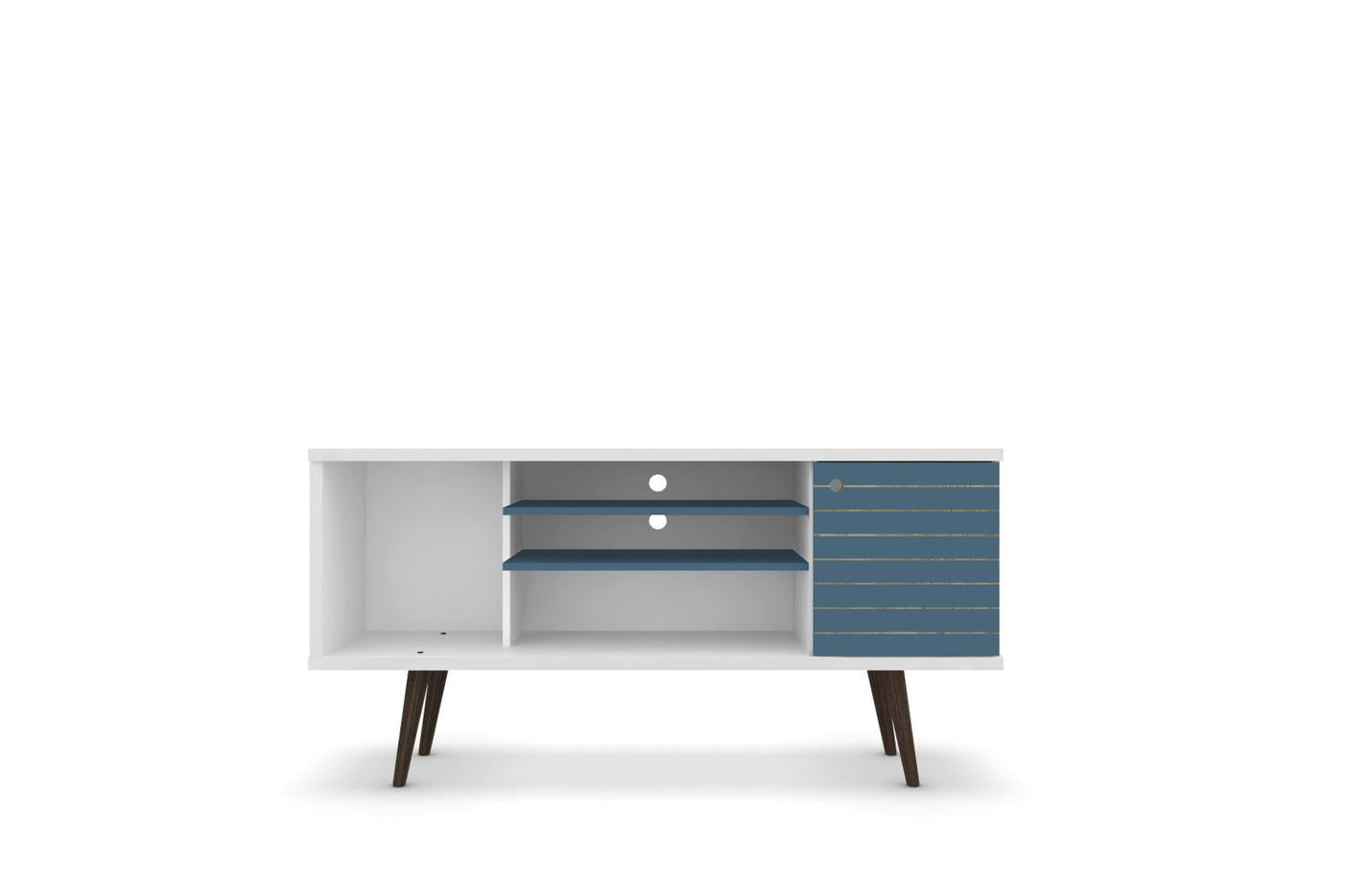 Lekedi 53" TV Stand - White/Aqua Blue