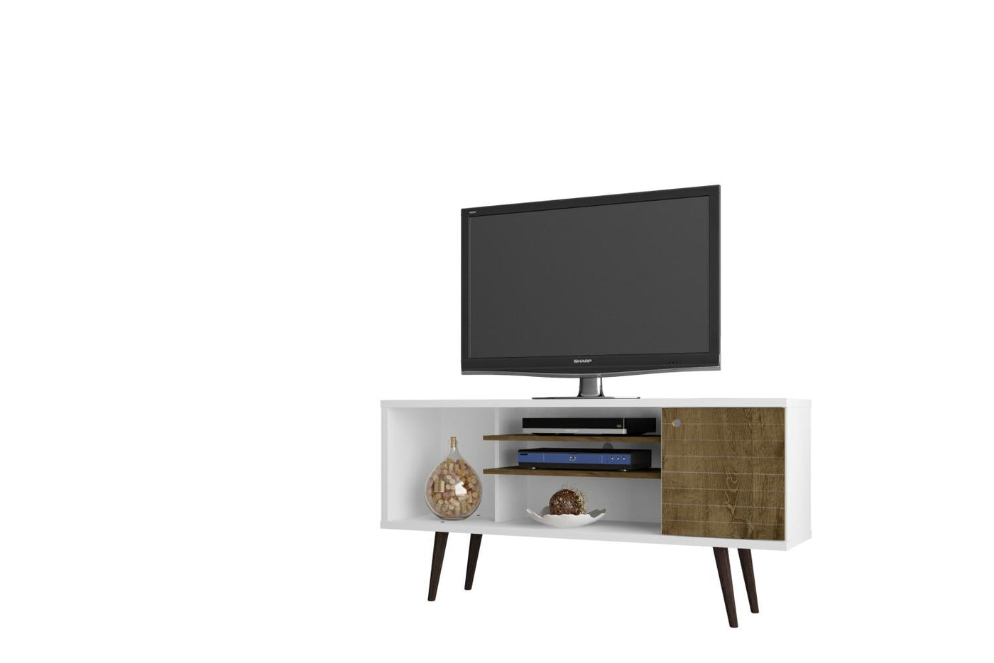 Lekedi 53" TV Stand - White/Rustic Brown
