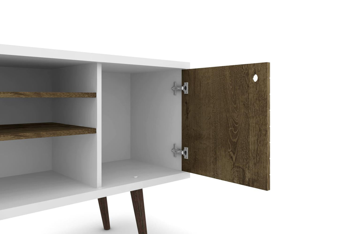 Lekedi 53" TV Stand - White/Rustic Brown