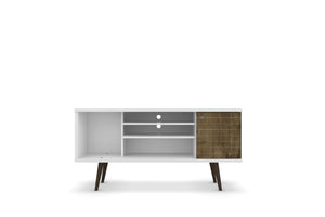 Lekedi 53" TV Stand - White/Rustic Brown