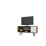 Lekedi 53" TV Stand - Matte White/Rustic Brown